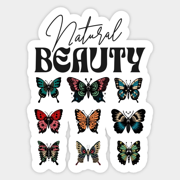 Natural Beauty Butterfly Collection Design Sticker by Designed By Marty